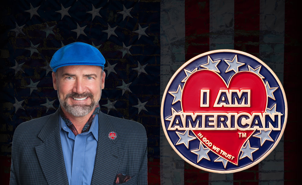 I Am American Pin and it's creator Hank VanJoslin
